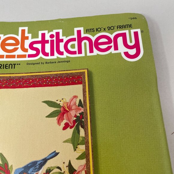 Sunset Stitchery Vintage 1980 Songbird of Orient Embroidery Kit Bluebird Azalea - Picture 3 of 16
